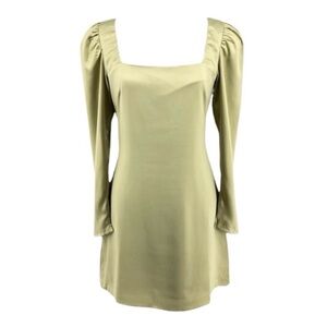 DANIELLE BERNSTEIN Green Puff Sleeve Sheath Dress